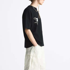 T-shirts personnalisés en molleton de coton épais pour hommes, style streetwear, épaules tombantes, vêtements personnalisés pour hommes - Product Image 5