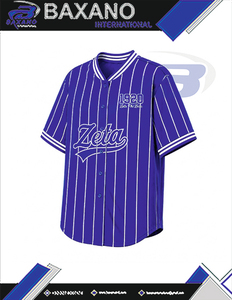 Camiseta de Béisbol a Rayas Azules para Mujer de la Hermandad Zeta Phi Beta ZPB, Camisa Casual de Manga Corta con Botones para Mujer ZPB - Product Image 5