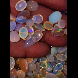 180 pièces d'opale éthiopienne naturelle 10mm à 17mm ovale poire Cabochon 372 Cts Lot Iroc ventes qualité blanc opale pierres précieuses cabine US $196 - Product Image 2