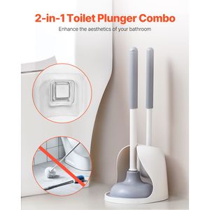 Set Bagno 2-in-1: Spazzola e Sturalavandini con Supporto Ventilato a 360 Gradi per Pulizia Profonda - Product Image 2