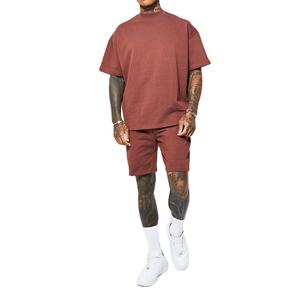 Conjunto de Pantalones Cortos y Camiseta Deportivos para Hombre, Diseño Personalizado, Tejido de Punto Informal, Color Sólido, Algodón y Elastano, Secado Rápido, para Gimnasio y Verano - Product Image 1
