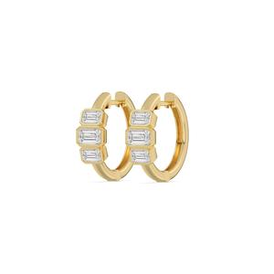 Boucles d'oreilles élégantes en or rose 9 carats avec diamants de laboratoire taille émeraude 1,46 CTW, bijoux fins de luxe pour femme, idéales pour les célébrations - Product Image 5