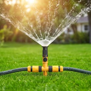 Adjustable Sprinkler System <b>Plastic</b> Spike <b>Strip</b> to Full Circle Built-in Valve for Garden Lawn - Product Image 1