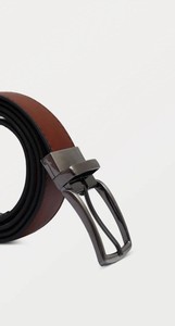 Cinturones de Cuero de Alta Calidad con Nuevo Diseño para Hombre, Cinturones de Vestir Elegantes Personalizados OEM, Precios al por Mayor, Logotipo Grabado, 1.5 Pulgadas - Product Image 3