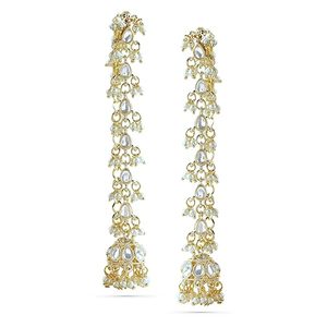 Pendientes de Lujo de Diseño Indio Kashmiri, Colgantes, Tradicionales, Geométricos, Étnicos, Largos, con Cristales y Pedrería, para Novias, Bodas y Fiestas - Product Image 3