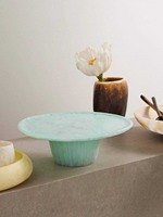Support à gâteau en résine fait main avec une tranche d'agate polie par madiha art ad craft