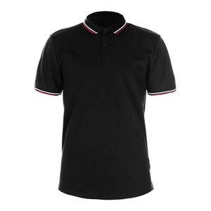 Chemises polo à manches courtes avec impression de logo personnalisé sur le devant, tissu respirant pour hommes, design à motif uni - Product Image 1