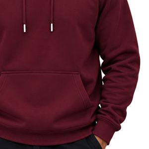 Mens <b>Maroon</b> Pullover Hoodie Long Sleeve Casual Sweatshirt Custom Logo Streetwear Sportswear <b>Top</b> Shoukat Apparel Manufacturer - Product Image 4