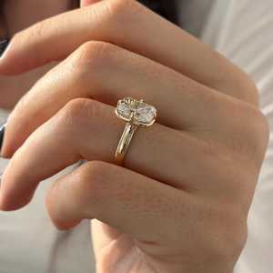 3 Carat Radiant E VVS2 Lab Grown Diamond Thick Band Cathedral UNIQUE Prong Bezel Compass Set <b>Solitaire</b> <b>Ring</b> , IGI Certified - Product Image 6