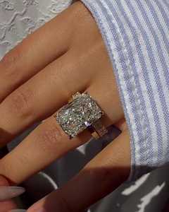 IGI 10 Carat 14K 18K <b>Solid</b> Gold Radiant Cut Lab Grown Diamond Engagement Ring Solitaire Bold Bridal B2B Factory Price Wholesale - Product Image 5