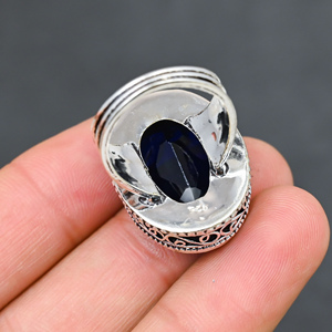 Magnifique bague tendance en topaze bleue de Londres, en argent sterling 925 massif, bijoux faits à la main, vente en gros directe d'usine - Product Image 4