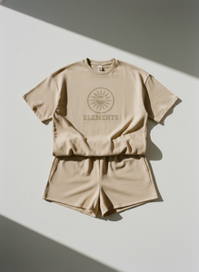 Ensemble T-shirt et short deux pièces pour homme, style streetwear, color block, écologique, 100 % coton molletonné, service OEM - Product Image 5