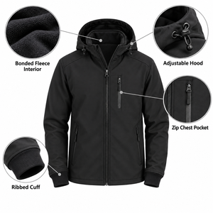 Mens Softshell Jacket All Season Outdoor Jacket <b>Windbreaker</b> Hiking <b>Camping</b> Jacket OEM Factory - Product Image 6