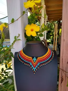 TOP SALE PRODUCT Huichol Beaded Bracelet and Earrings: <b>Native</b> Mexican Jewelry <b>Set</b> for birthday , <b>christmas</b>, WEDDING, - Product Image 2