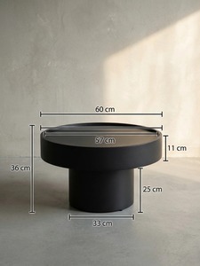 Mesa de Centro Redonda Moderna Room Hero con Tapa de Vidrio Templado y Estructura Metálica de 57 cm de Diámetro, Mueble Minimalista para Sala de Estar - Product Image 5