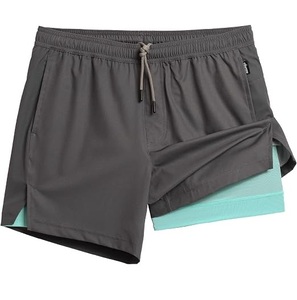Solid Color Quick Dry Drawstring Gym Shorts With Pockets Yoga Workout Gym Wear Polyester Knitted <b>Knee</b> Length Gym <b>Exercise</b> Shorts - Product Image 4