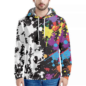 Nouveau sweat à capuche tie-dye personnalisé pour homme, pull décontracté en tricot, imprimé spirale jaune et bleu, style poche, sweats à capuche pour homme - Product Image 3