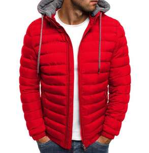 Manteau d'hiver rembourré personnalisé en couleur unie pour homme, coupe-vent, à capuche, en duvet, veste en duvet tendance pour homme - Product Image 1