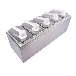 Dispenser per Salse in Acciaio Inox da 10L, Contenitore per Condimenti con Pompa, Erogatore di Bevande con Stazione di Pompaggio - Product Image 3
