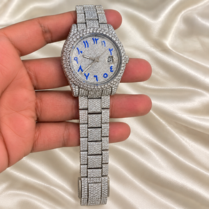 Reloj Unisex de Lujo Raj Gems, Acero Inoxidable, Esfera Redonda de 41 mm, Cuarzo Analógico, Visualización de Fecha, Cristal, Correa de 20 mm - Product Image 3