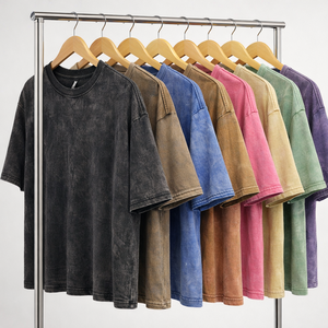 Camisetas al por mayor con lavado ácido para mujer, transpirables, personalizadas OEM, informales, oversize, estilo vintage, para damas. - Product Image 1