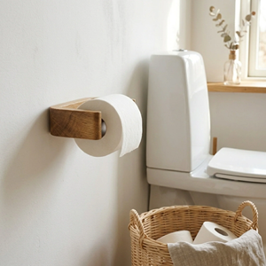 Porte-papier toilette mural en bois avec boîte de rangement, porte-rouleau de papier toilette moderne pour salle de bain, porte-rouleau de papier toilette mural en bois - Product Image 6