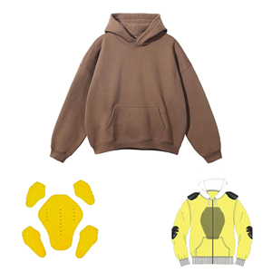 Sudadera con capucha plateada personalizada para hombre con cremallera, sudadera con capucha de Kevlar para motocicleta, para seguridad y estilo al conducir. - Product Image 4