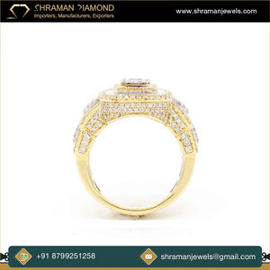 Anillo de Compromiso y Boda de Lujo Estilo Hip Hop con Diamantes Moissanite Baguette, Oro 10K, Anillo de Campeonato Personalizado con Incrustaciones de Diamantes, Regalo para Fiesta - Product Image 4