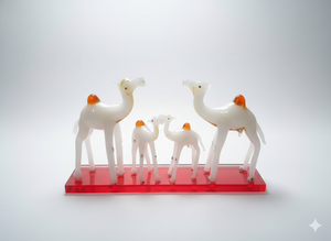 Figurine de famille de chameaux en verre artisanal, décoration de luxe pour la maison, cadeau, objet de décoration, anniversaire, Saint-Valentin, export, art de collection haut de gamme - Product Image 2