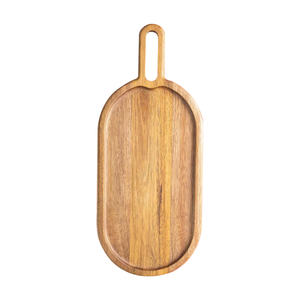 Bandeja de servicio hecha a mano ecológica de madera de acacia Ins de lujo, plato de madera oblongo, aperitivo, tabla de quesos, charcutería, comida - Product Image 1