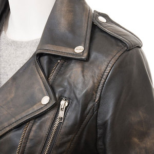 Women <b>Real</b> <b>Leather</b> <b>Jacket</b> Fashion Moto Biker Style Custom Logo Manufacturer Spread Collar Design for women <b>jacket</b> - Product Image 5