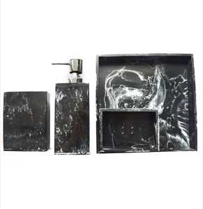 Juego de Baño Moderno de Cinco Piezas de Resina Redonda, Jabonera, Portacepillos de Dientes, Dispensador, Impermeable, Ecológico, Fácil de Limpiar - Product Image 6
