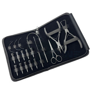 Kit de pose d'extensions capillaires professionnel en acier inoxydable pour installation et retrait de micro-anneaux IMANS - Product Image 1