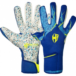 Gants de gardien de but personnalisés, paume avant en latex aqua hybride, découpe hybride, enveloppes pour le pouce, dos de la main, impression par sublimation, sangle amovible - Product Image 1