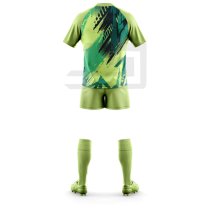 Tenue de rugby personnalisée : Maillot et short imprimés, respirants, légers, séchage rapide, écologiques, antibactériens, col en V, vêtements de sport - Product Image 5