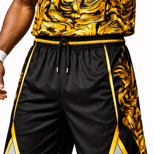 ชุดบาสเก็ตบอลสั่งทำพิเศษ ชุดทีม ผ้าโพลีเอสเตอร์ตาข่าย ระบายอากาศได้ดี เสื้อเจอร์ซีย์ กางเกงขาสั้น พิมพ์ลายแบบซับลิเมชั่น ชุดกีฬาสำหรับฝึกซ้อม - Product Image 3