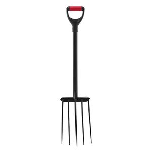 Fourche de jardinage robuste à 5 dents, manche en bois, fourche à creuser 41 pouces, poignée en Y, fourche à bêcher en acier forgé pour jardins - Product Image 4