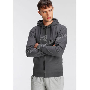 Sweat-shirts à fermeture éclair pour hommes grandes tailles, automne-hiver, 100% coton, épais, personnalisés, séchage rapide, respirants, logo personnalisé - Product Image 4