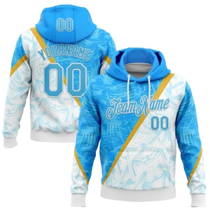 Sudadera Deportiva con Diseño 3D Azul Cielo y Blanco, Inspirada en el Graffiti Argentino, con Costuras Personalizadas, Diseño Nuevo, Venta Directa de Fábrica - Product Image 1