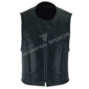 100% Perforated <b>Leather</b> Vest Men's <b>jackets</b> Motorcycle Style Zipper Slim <b>Sleeveless</b> Streetwear Men Motorcycle Short <b>Jacket</b> - Product Image 1