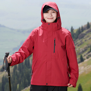 Veste d'alpinisme à capuche pour homme et femme, de haute qualité, OEM, vente en gros, coupe-vent, imperméable, séchage rapide, doublure en polaire - Product Image 4