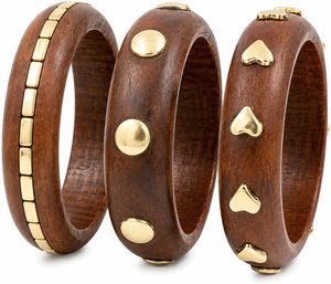 Nouveaux ensembles de bracelets classiques en bois sculpté, élégants, uniques, à la mode, unisexes, tendance, bijoux de déclaration pour femme, pour mariage - Product Image 3