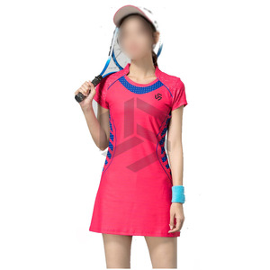 Tenue de tennis pour femmes en Spandex/Polyester, respirante et anti-humidité, pour toutes les saisons, avec logo personnalisable sur le devant - Product Image 1