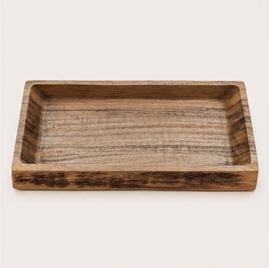 Plateau de service rectangulaire artisanal en bois de manguier, écologique, rustique et décoratif, pour table basse, cuisine et décoration intérieure - Product Image 3