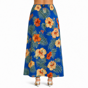 Nouvelle Robe Longue Hawaïenne Florale Tropicale pour Femme, Taille Naturelle, Style Aloha Fluide et Respirant, Idéale pour la Plage, les Vacances Insulaires et l'Automne - Product Image 4