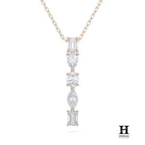 Collar con Colgante de Diamantes Multiforma de Oro de 18K, Joyería Fina Personalizada – Elegante Colgante de Diamantes Cultivados en Laboratorio con Corte Mixto de Heerak - Product Image 1