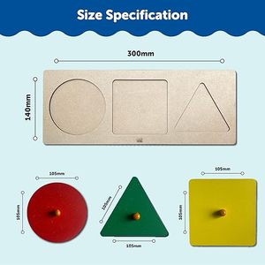 Mini Hojas Montessori, Juguetes para Bebés, Rompecabezas Coloridos de 3 Formas, Juguetes para Bebés de 6 a 12 Meses, 1, 2 y 3 Años - Product Image 3