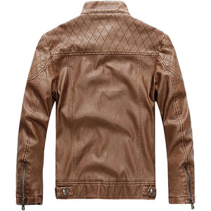 Chaqueta de Cuero Genuino de Vaca de Primera Calidad, Estilo Vintage, Transpirable, con Cuello Alto Ajustable, Precio de Fábrica, Buena Chaqueta para Hombre - Product Image 6
