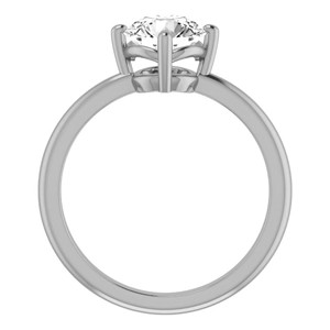 Anillo de Compromiso Solitario con Moissanita VVS1 de Corte Brillante Redondo, Clásico con Engaste de 4 Puntas, Oro Blanco Sólido de 10K, Anillo de Promesa - Product Image 6