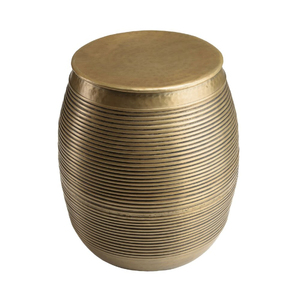 Gold Hammered Metal Cylinder <b>Stool</b> Handmade Transitional Living Room Furniture Home Ottoman Decor <b>Stools</b> On Sale - Product Image 6